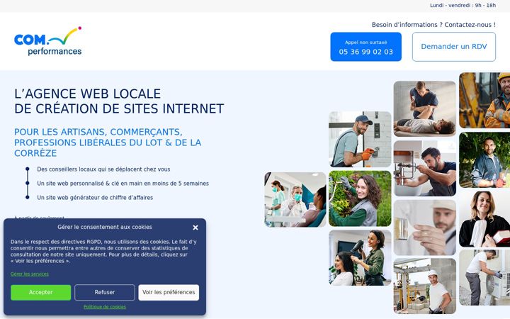 Screenshot του comperformances-agence-brive.fr