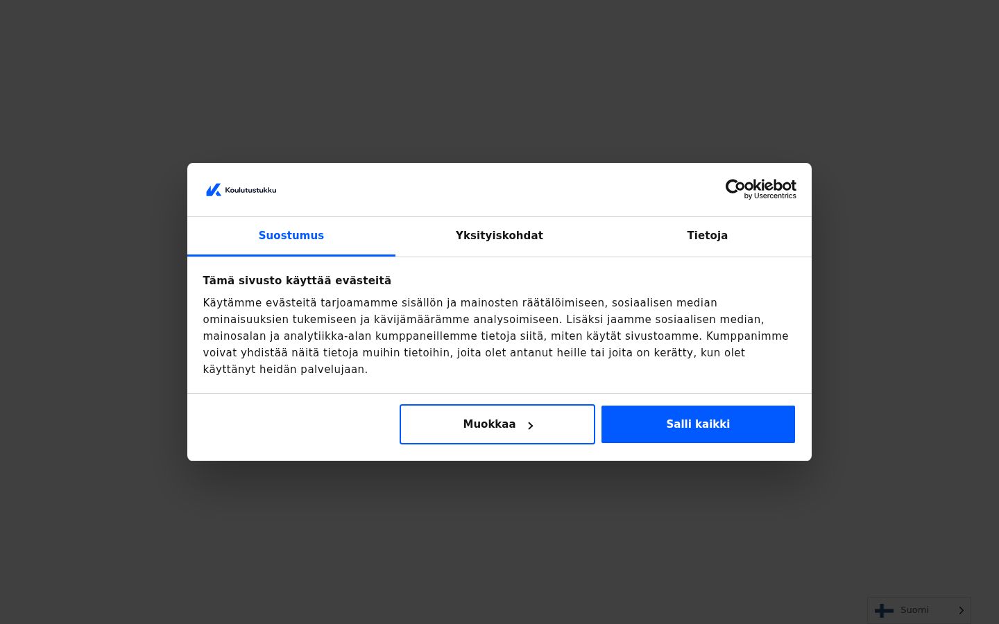 Screenshot del banner di consenso mostrato prima di qualsiasi interazione