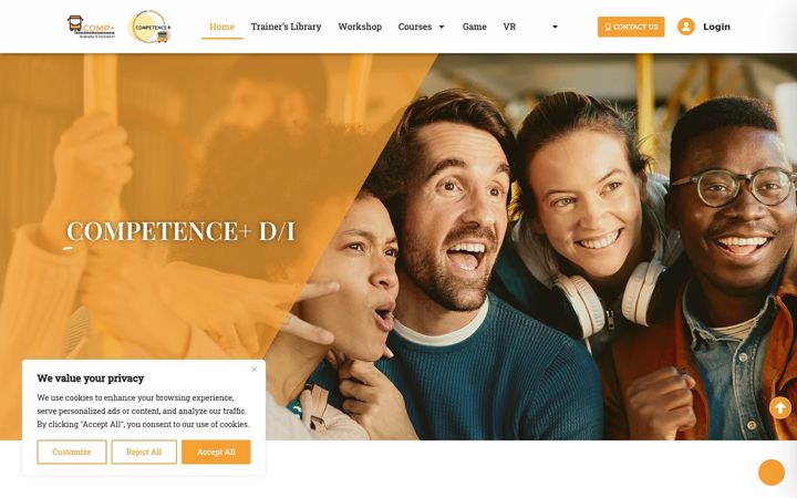 Screenshot of competencepluselearning.eu