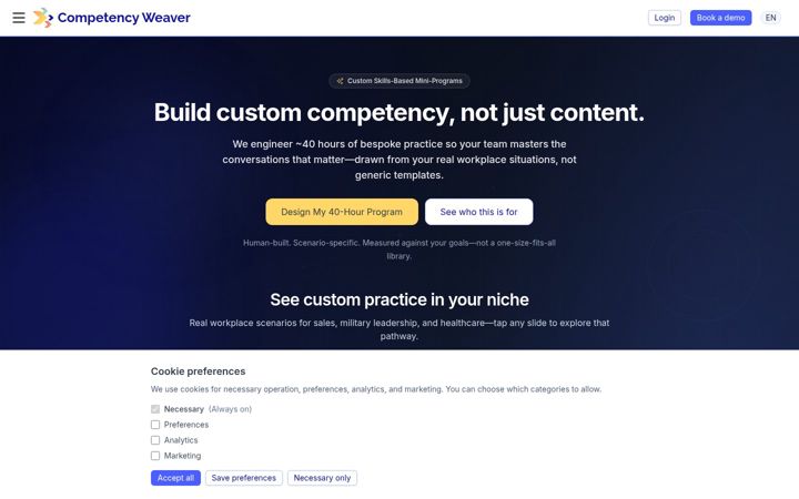 Zrzut ekranu competencyweaver.ai