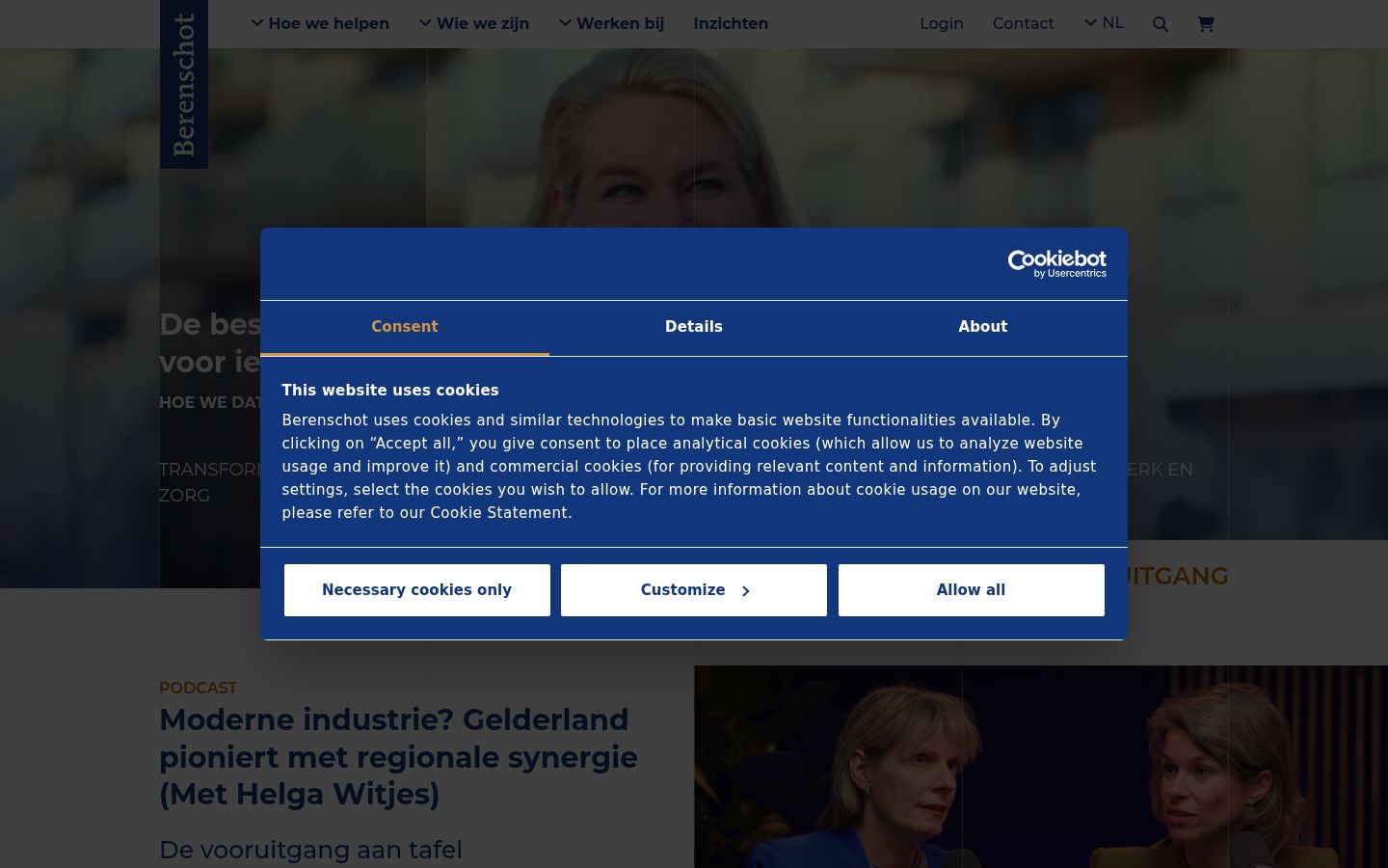 Sutikimo reklamjuostės, rodytos prieš bet kokią sąveiką, ekrano kopija