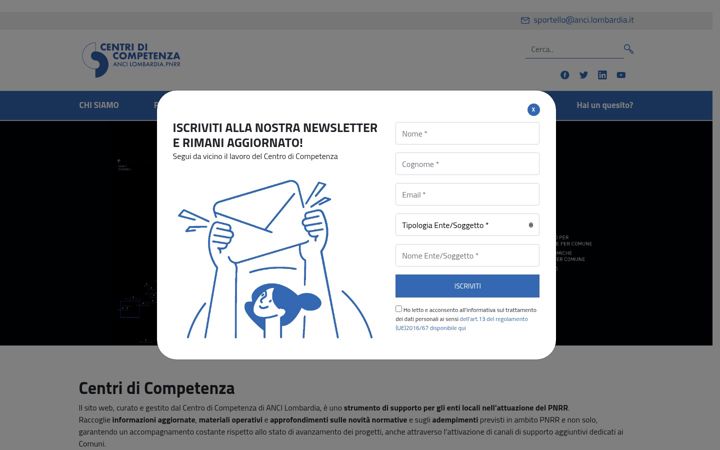 Screenshot of competenzepnrrancilombardia.it