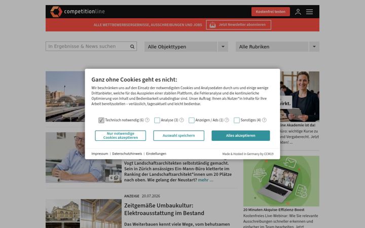 Posnetek zaslona competitionline.com