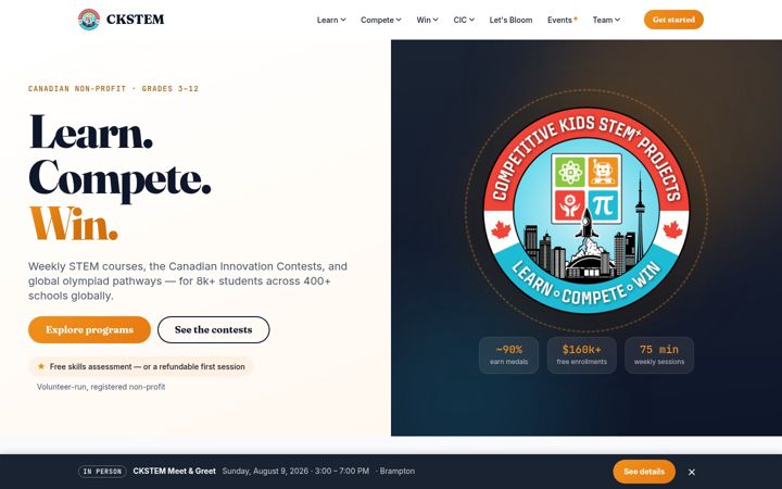 Screenshot of competitivekids.org