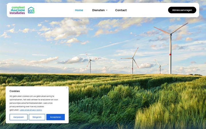 Screenshot of compleetduurzameinstallaties.nl