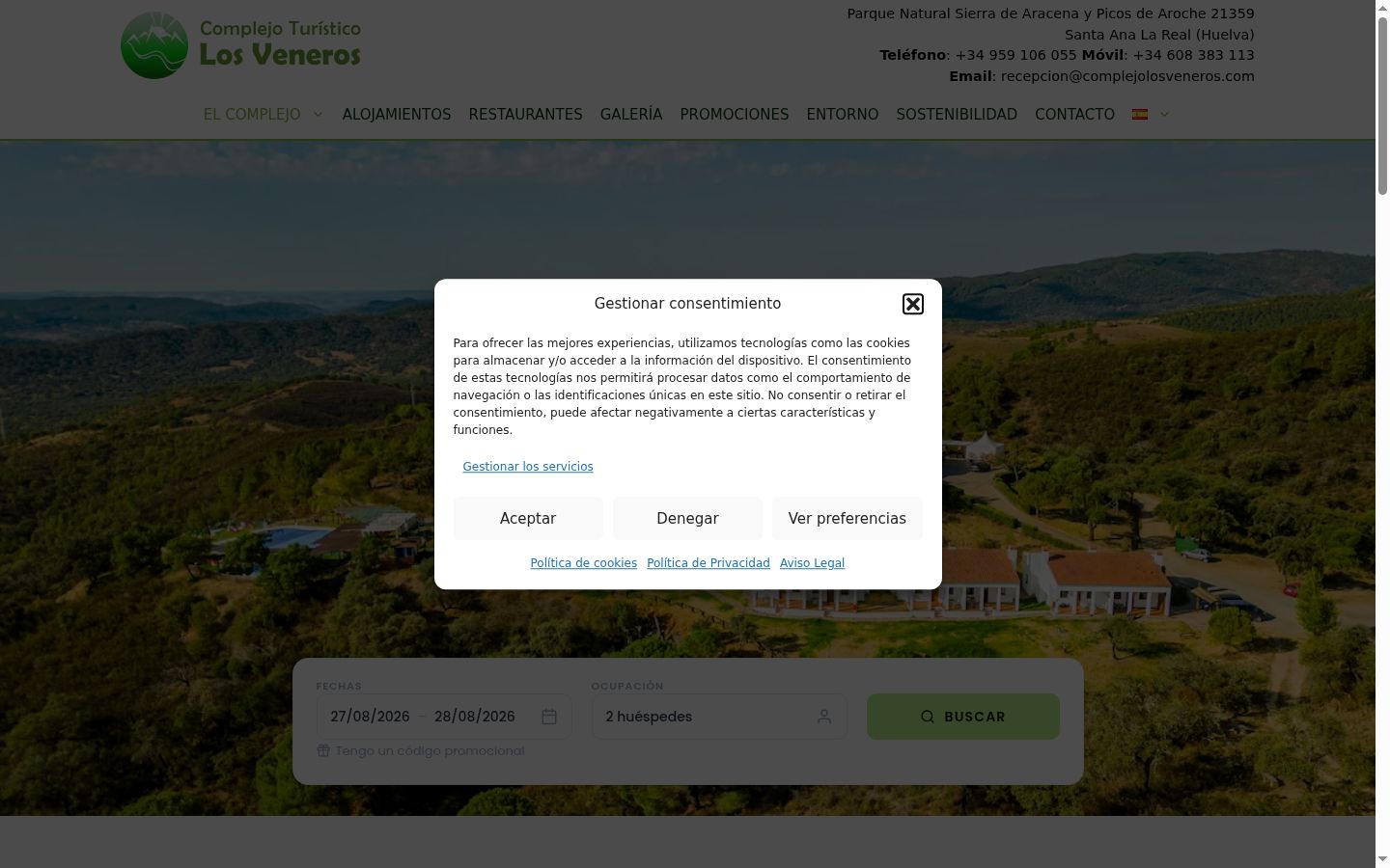 Snimka zaslona bannera za privolu prikazanog prije bilo kakve interakcije