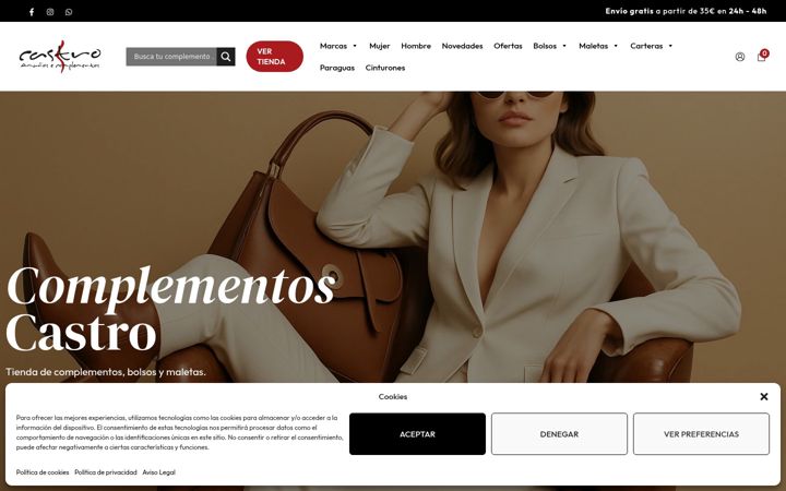 Screenshot of complementoscastro.com