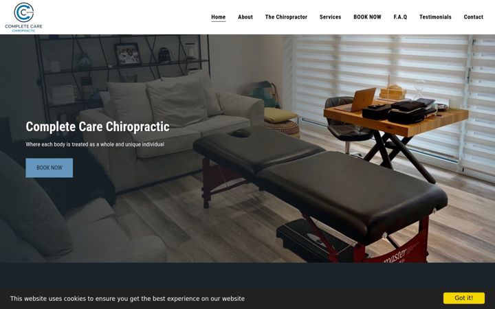 Ekrānuzņēmums no complete-care-chiropractic.co.uk