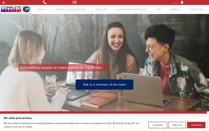 Screenshot of complete-careers.com