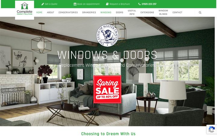 Ekrānuzņēmums no complete-doubleglazing.co.uk