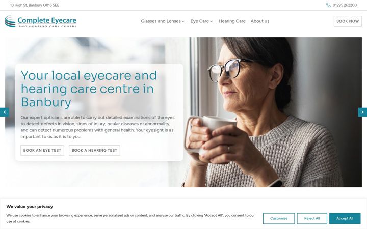 Ekrānuzņēmums no complete-eyecare.co.uk