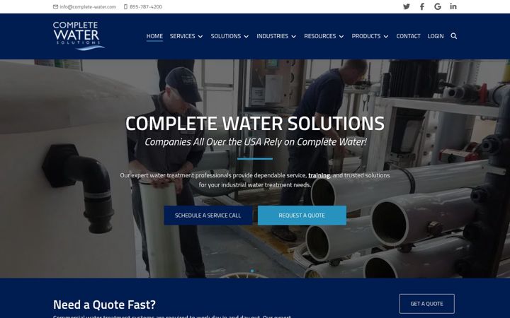 Screenshot of complete-water.com