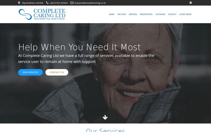 Captura de ecrã de completecaring.co.uk