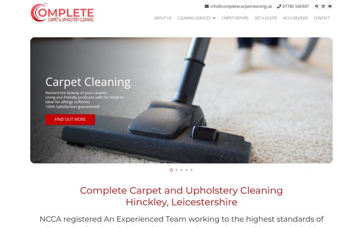 Captura de ecrã de completecarpetcleaning.uk