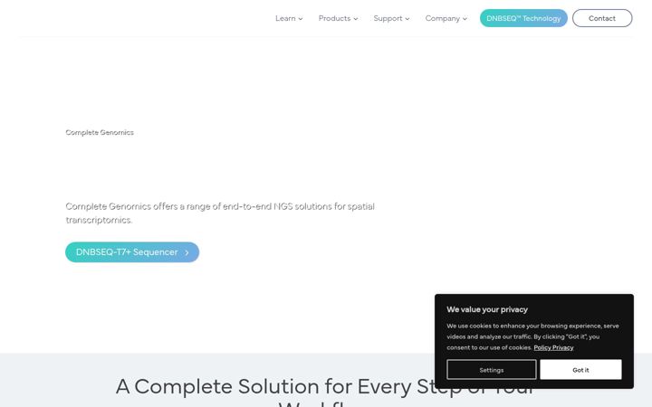 Screenshot of completegenomics.com
