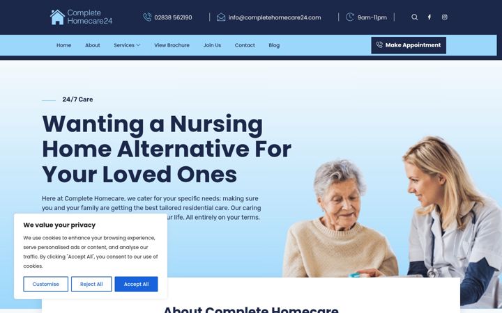 Screenshot of completehomecare24.com