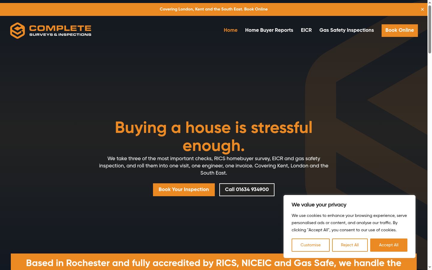 Screenshot of the consent banner shown before any interaction