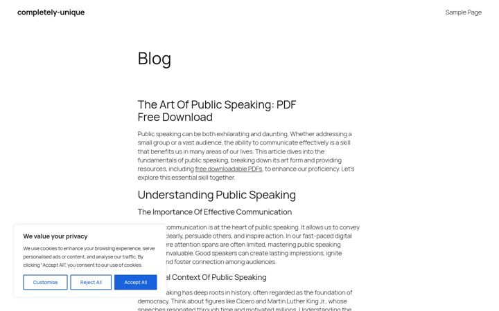 Screenshot of completely-unique.com