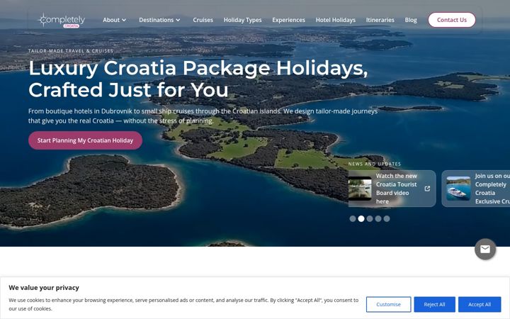 Ekrano kopija completelycroatia.co.uk