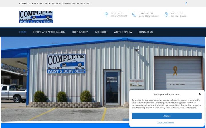 Screenshot of completepaintandbody.com