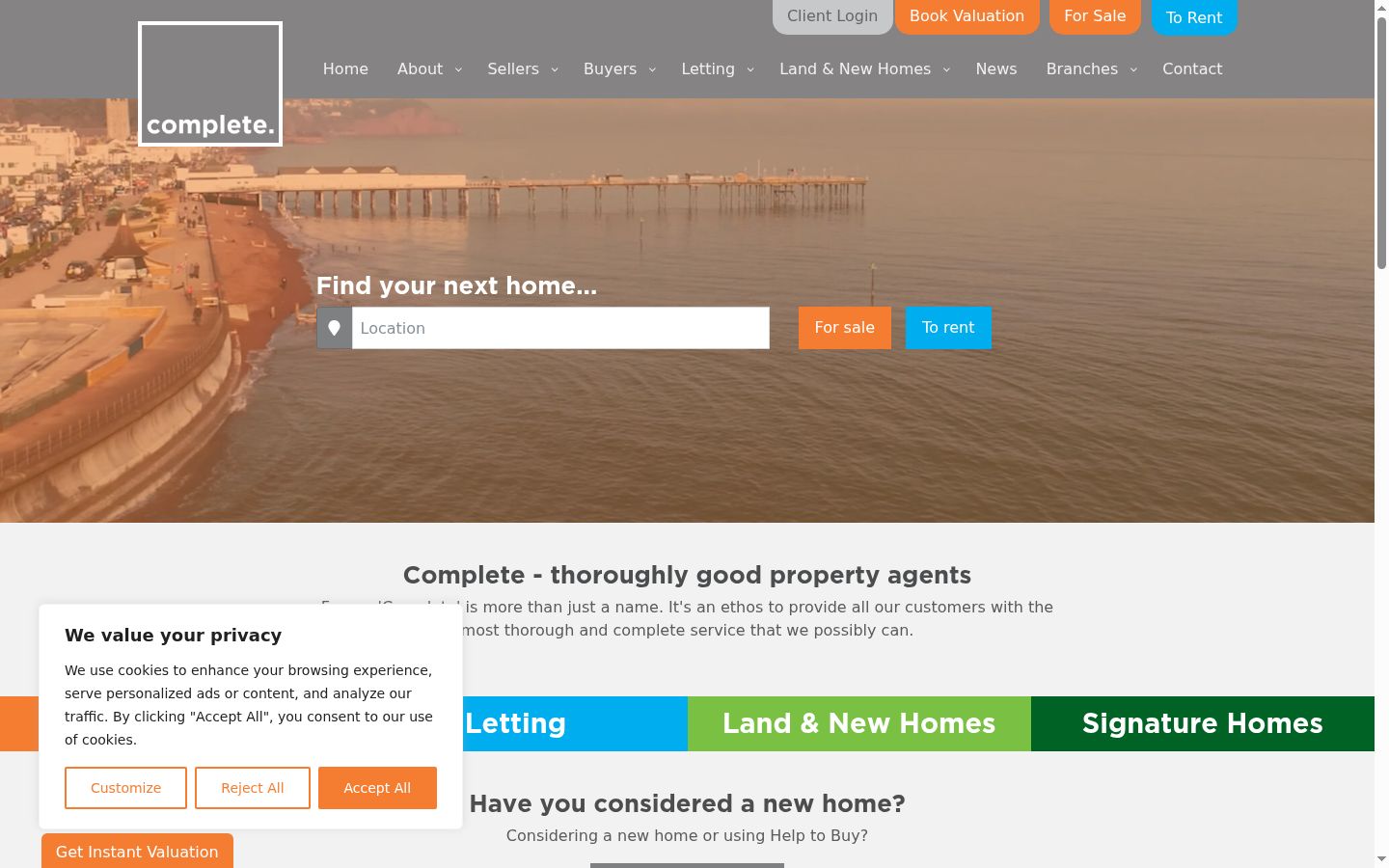 Screenshot of the consent banner shown before any interaction