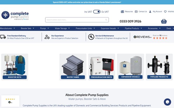 Screenshot of completepumpsupplies.co.uk