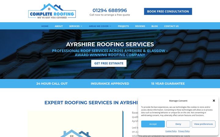 Screenshot of completeroofingscotland.com