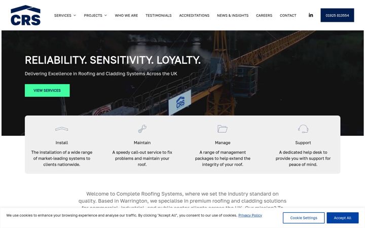 Képernyőkép: completeroofingsystems.co.uk