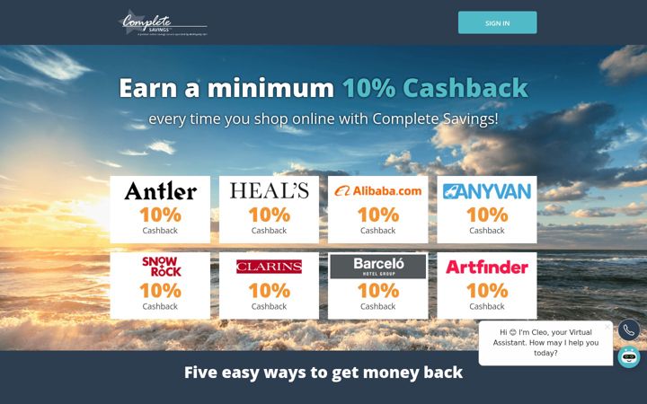 Screenshot of completesavings.co.uk