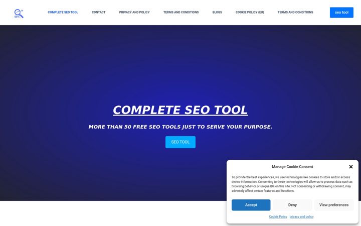 Screenshot of completeseotool.com