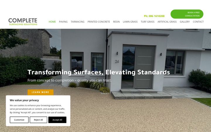 Screenshot di completesurfacingsolutions.ie