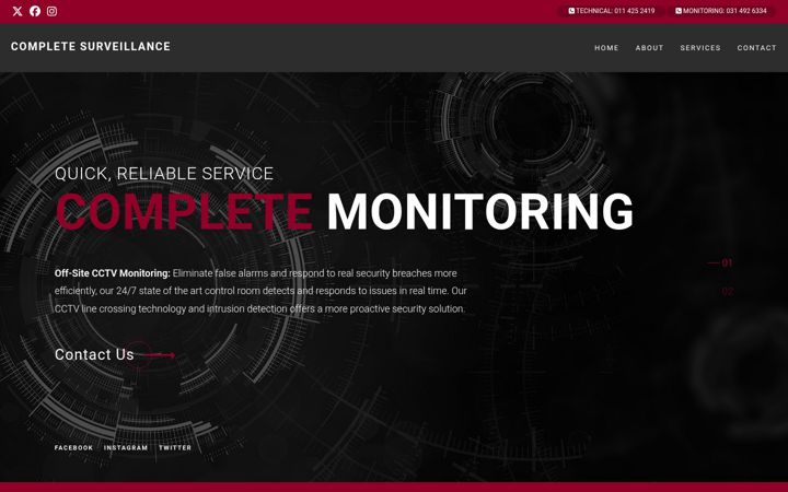 Skærmbillede af completesurveillance.co.za
