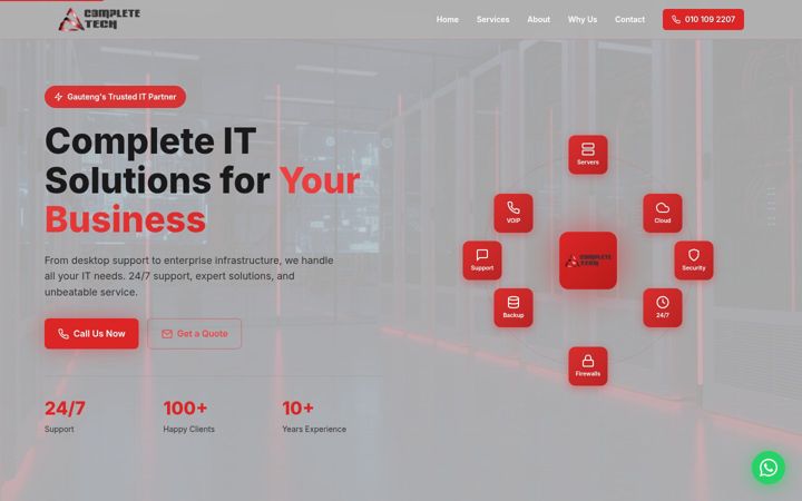 Skærmbillede af completetech.co.za