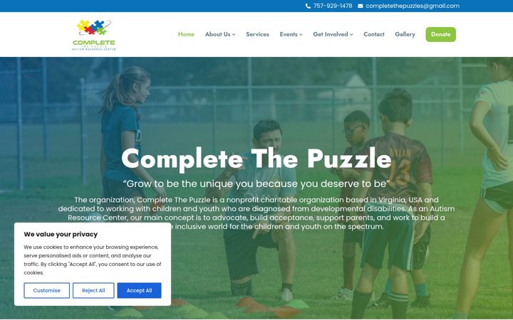 Screenshot of completethepuzzle.org