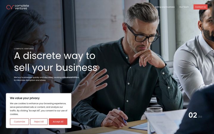 Screenshot of completeventures.co.uk