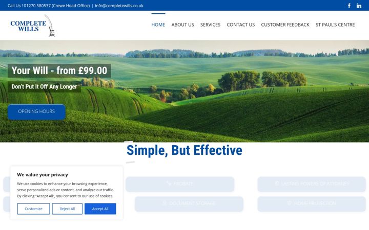 Screenshot of completewills.co.uk