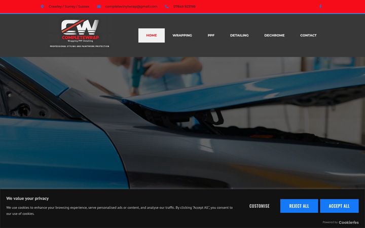 Screenshot of completewrap.co.uk