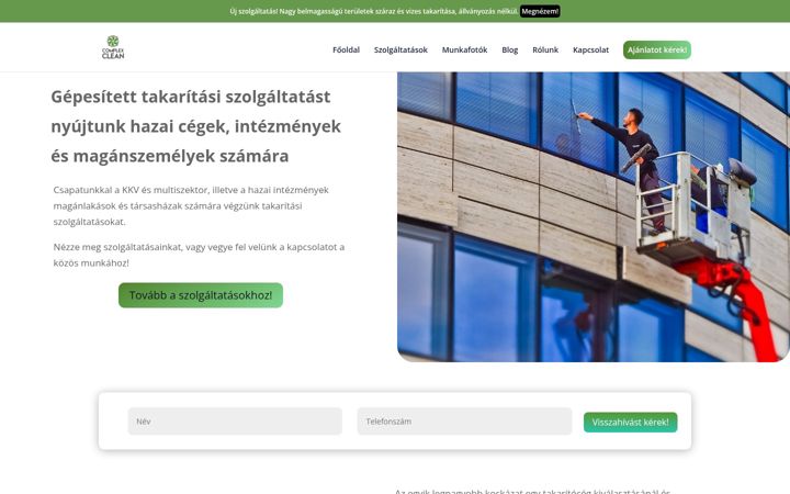 Screenshot of complex-clean.hu