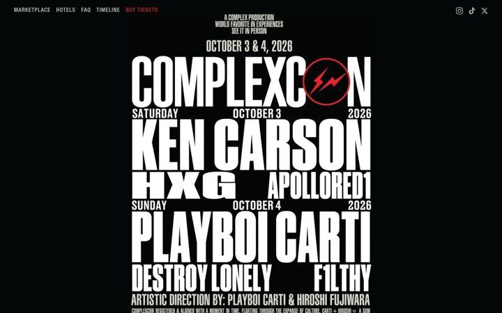 Screenshot of complexcon.com