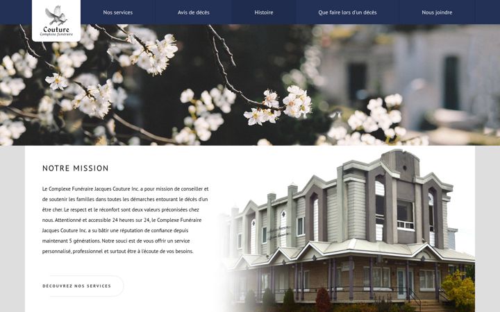 Screenshot of complexefunerairejacquescouture.com