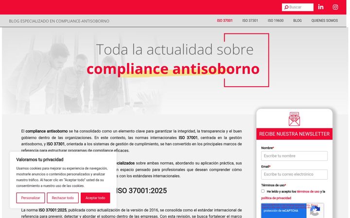 Screenshot of compliance-antisoborno.com