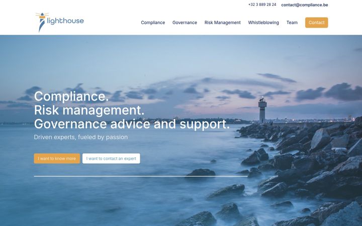 Screenshot of compliance.be