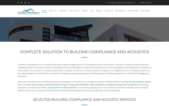 Screenshot of compliance4buildings.co.uk