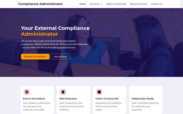 Screenshot of complianceadministrator.net