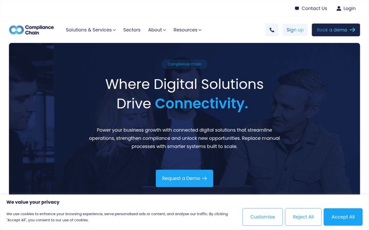 Screenshot of compliancechain.com