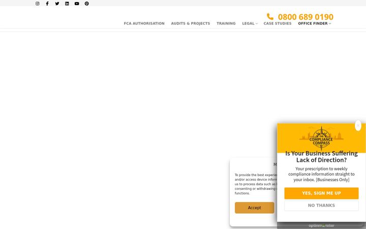 Captură de ecran a complianceconsultant.org