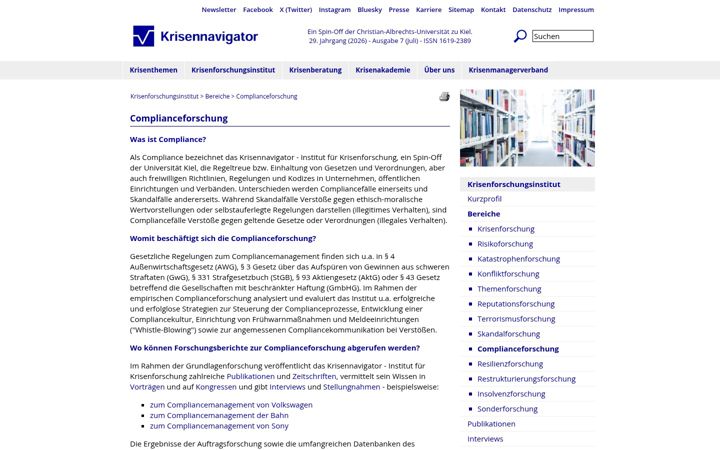 Screenshot of complianceforschung.de