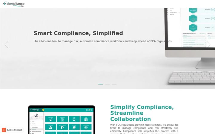 Screenshot of compliancestar.co.uk