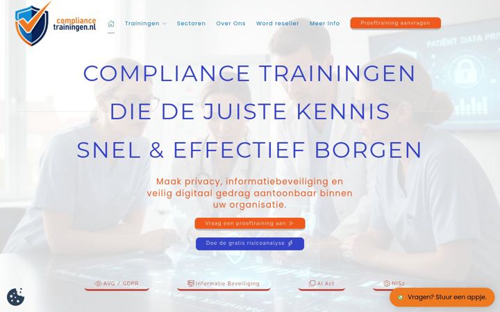 Screenshot of compliancetrainingen.nl