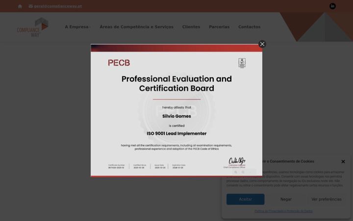 Screenshot of complianceway.pt
